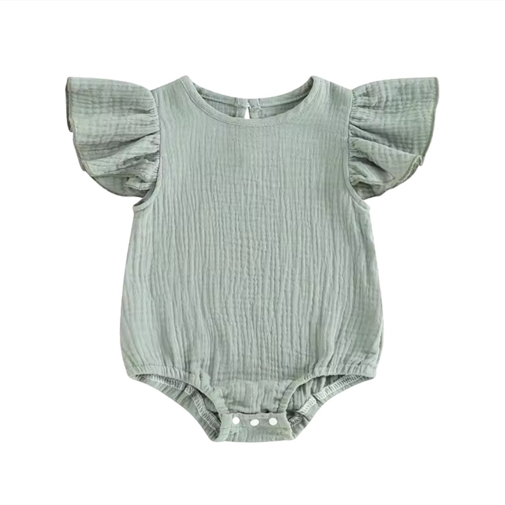 GREEN Gauze Romper w/Snaps 9-12M NWT